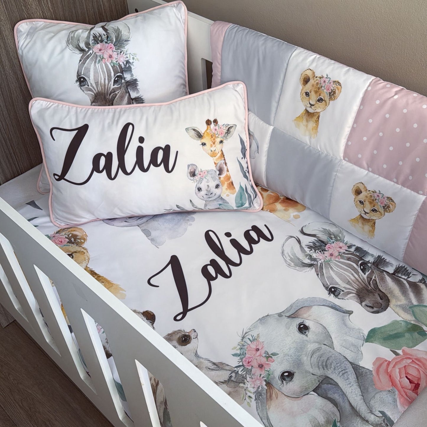 Cot Bedding - Pink Safari Set 41