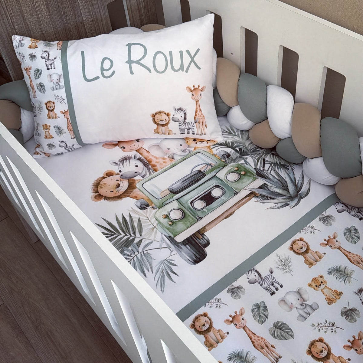 Cot Bedding - Sage Safari Set 13