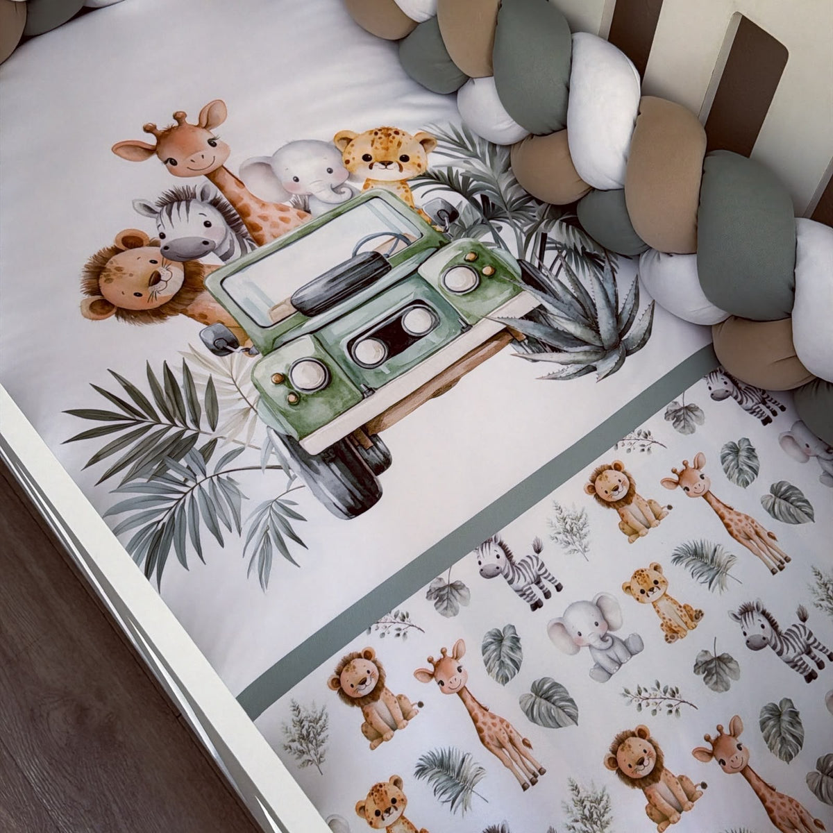 Cot Bedding - Sage Safari Set 13
