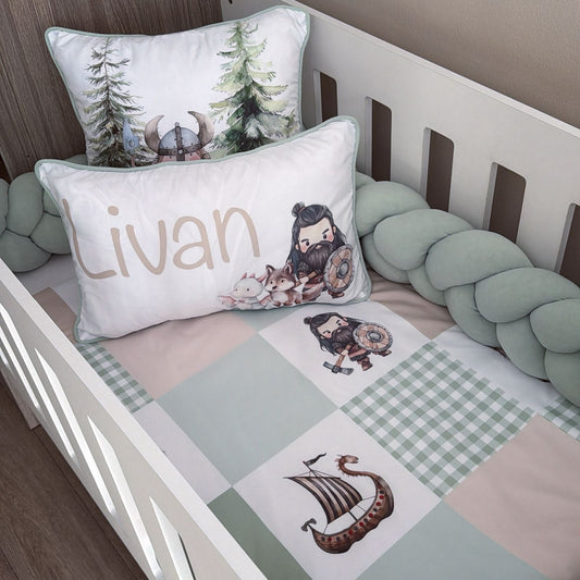 Cot Bedding - Sage Viking Set 01