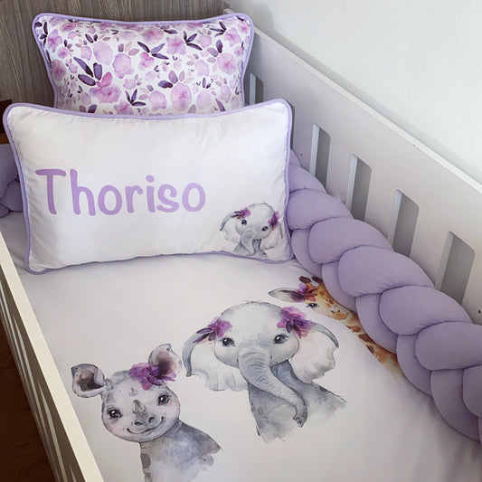 Cot Bedding - Purple Safari Set 04