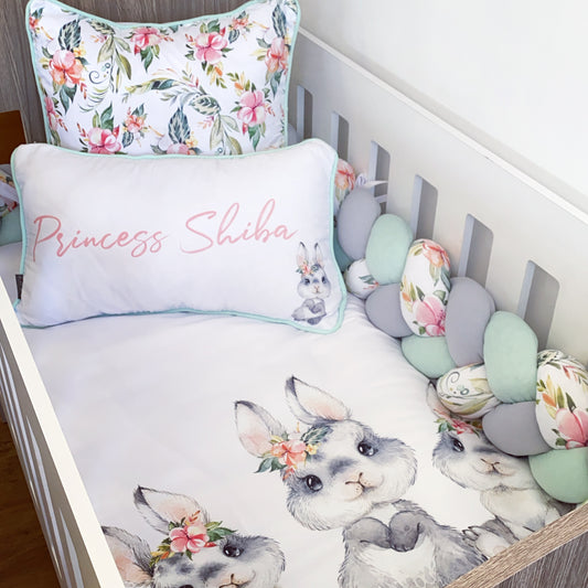 Cot Bedding - Flower Bunny Set 03