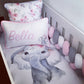 Cot Bedding - Pink Elephant Set 36