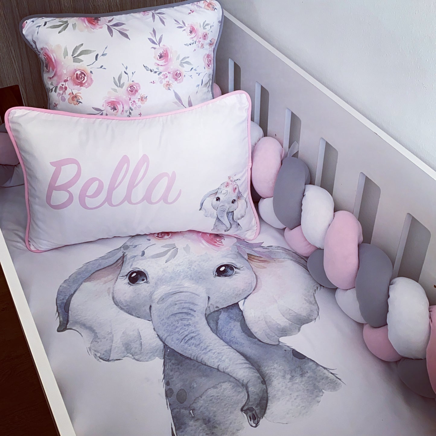 Cot Bedding - Pink Elephant Set 36