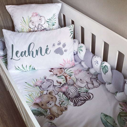 Cot Bedding - Green Safari Set 09