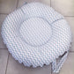 Round cushion with chevron pattern on a tiled floor | Baby Doughnut Cushions | Infant Support Pillows | Soft Spot Kids | South Africa