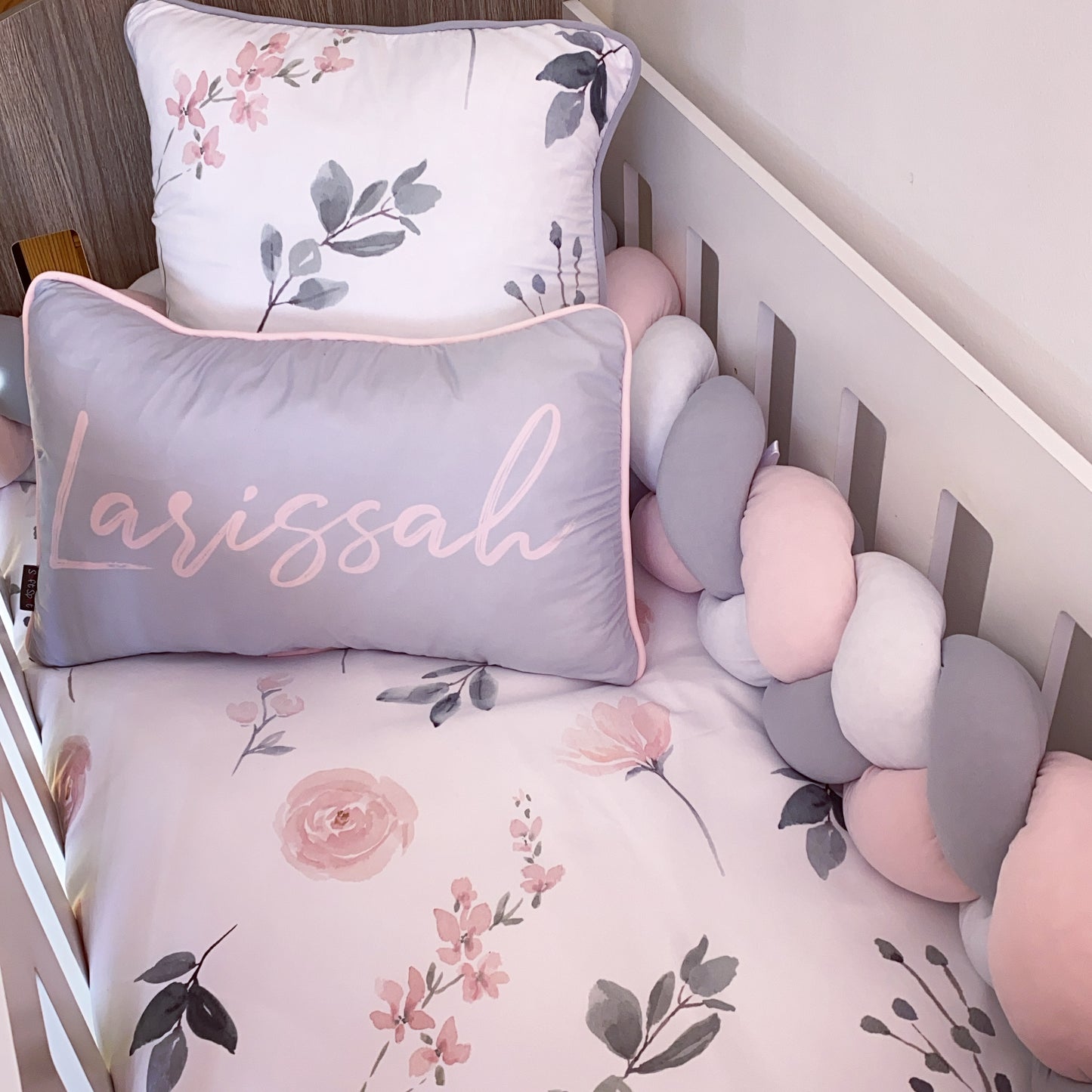 Cot Bedding - Pink Flower Set 04