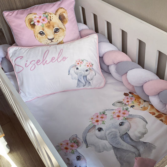 Cot Bedding - Pink Safari Set 23