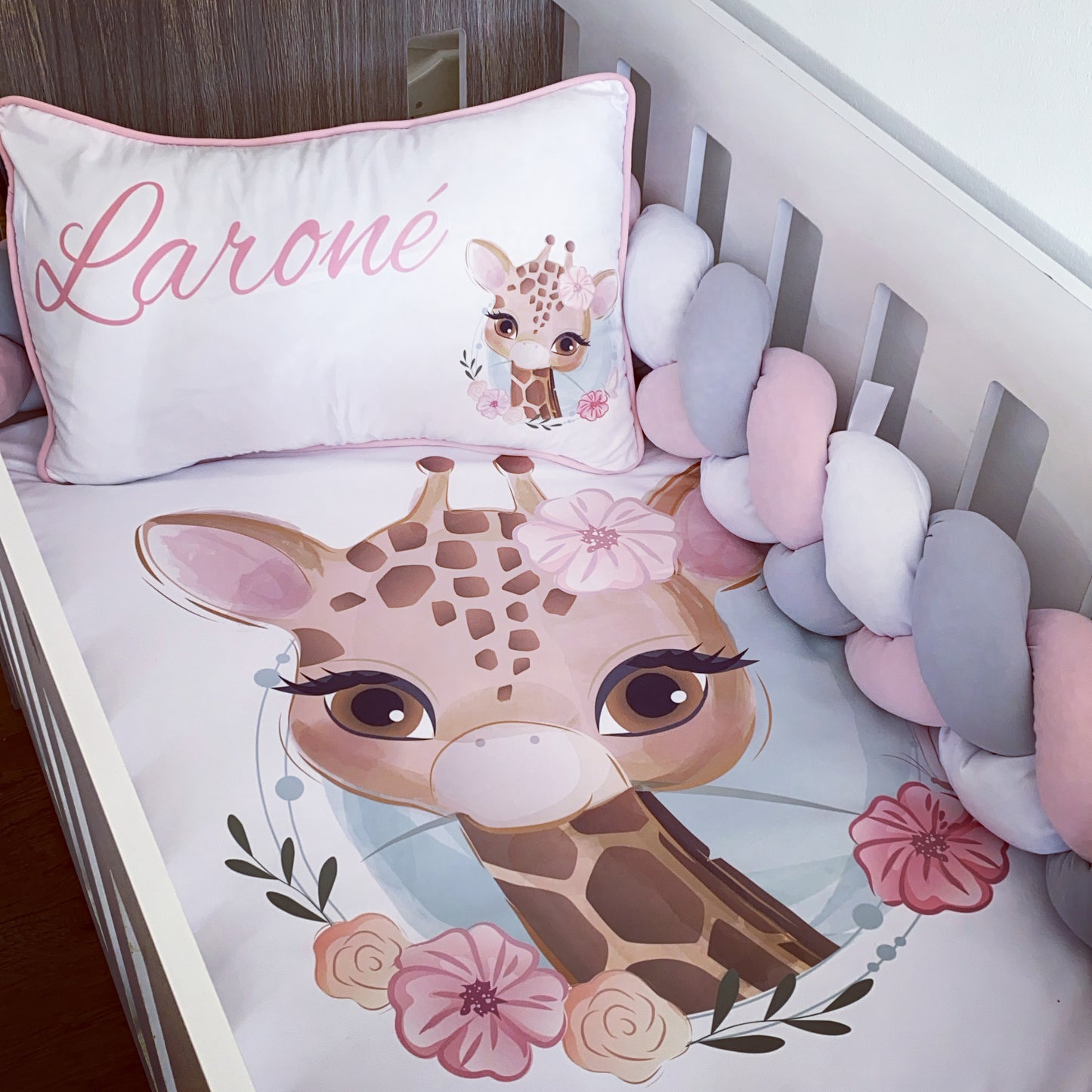 Cot Bedding - Pink Giraffe Set 05