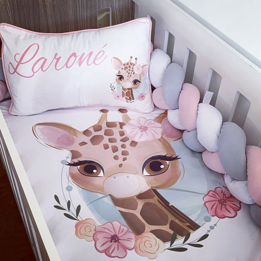 Cot Bedding - Pink Giraffe Set 05