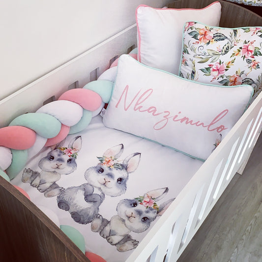 Cot Bedding - Flower Bunny Set 06
