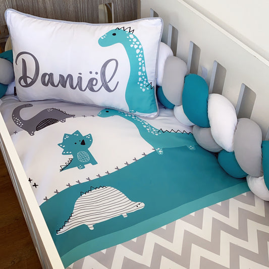 Cot Bedding - Blue Dinosaur Set 07