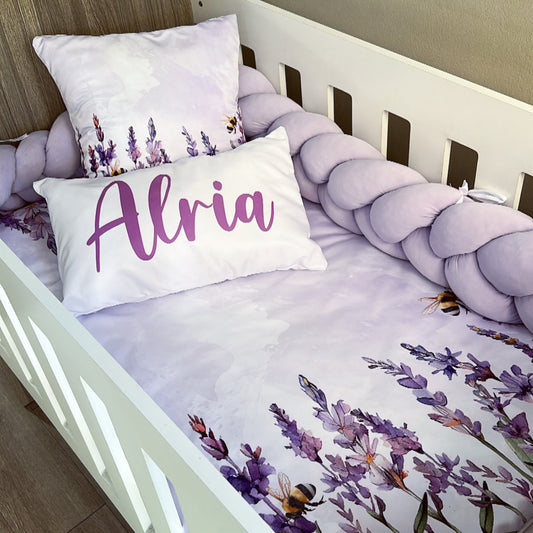 Cot Bedding - Lilac Floral Set 03