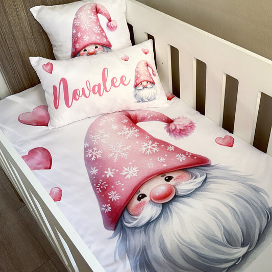 Cot Bedding - Red Gnome Set 01