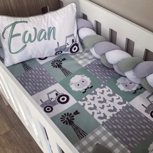 Cot Bedding - Green Farm Set 02