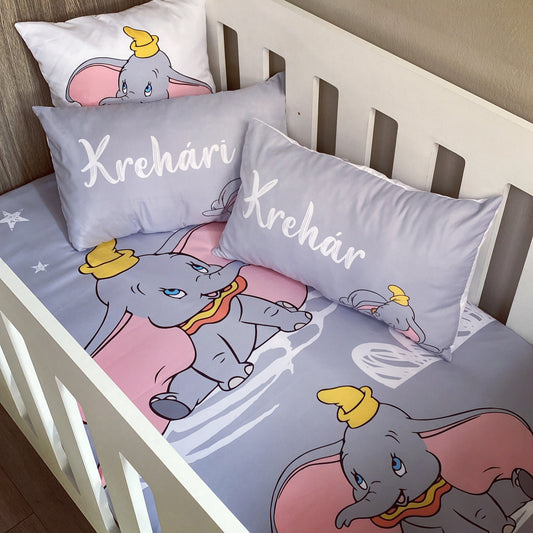 Cot Bedding - Grey Dumbo Set 01