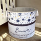Children's storage bin with space-themed design and 'Bower' branding. | All Nursery Sets | Baby Bedding Sets South Africa | Soft Spot Kids | South Africa