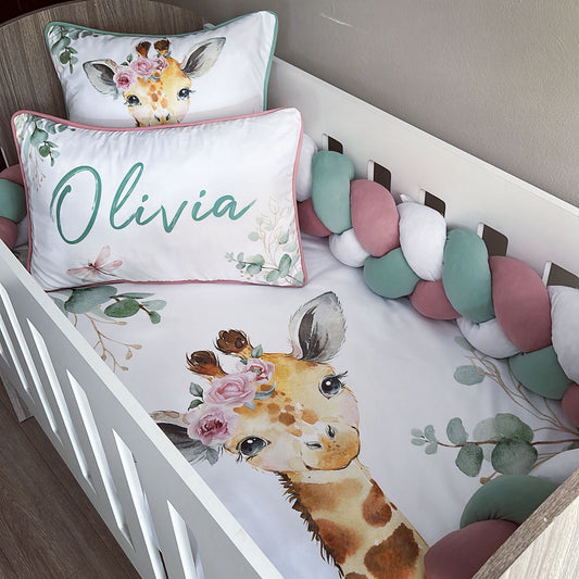 Cot Bedding - Pink Giraffe Set 05