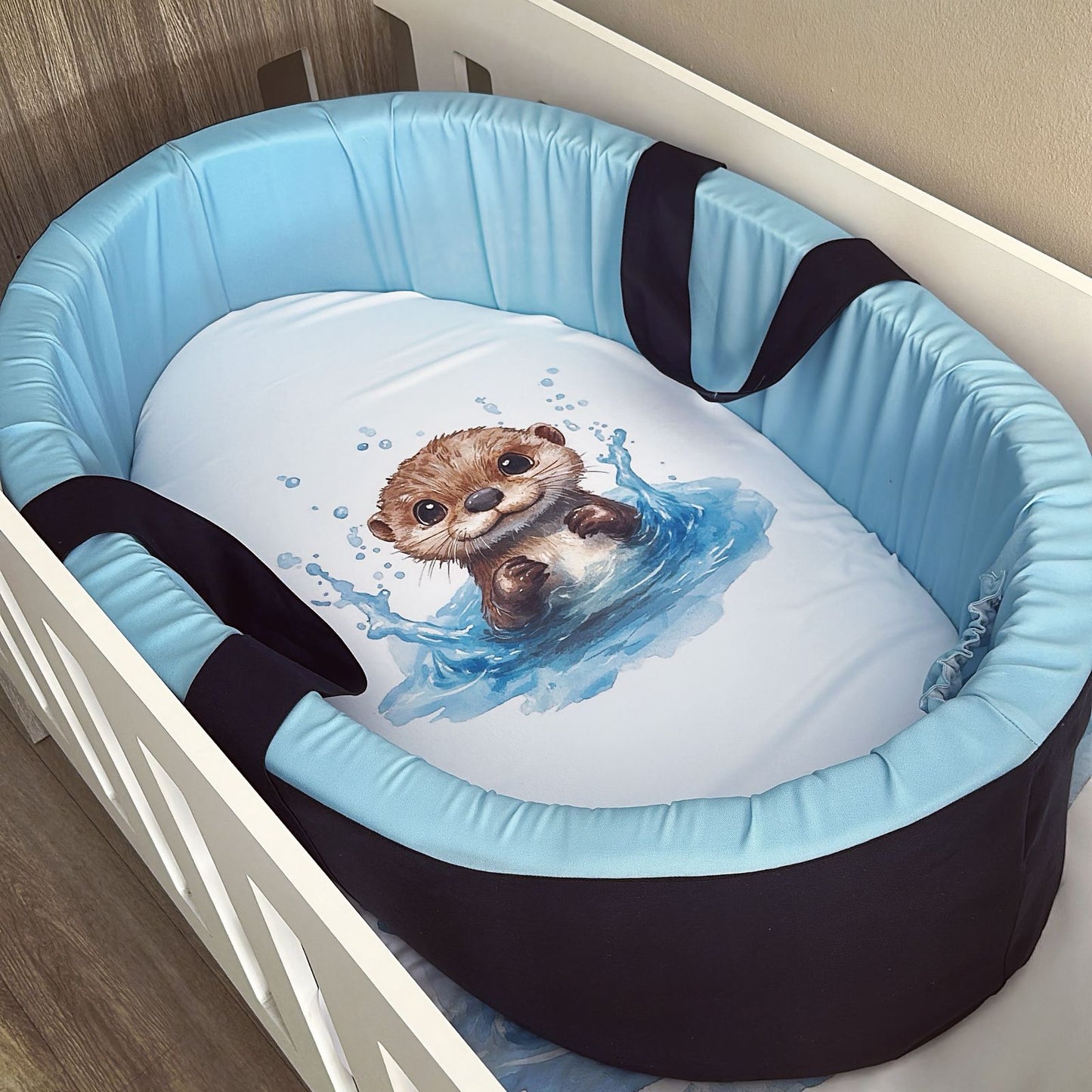 Cot Bedding - Blue Otter Set 01
