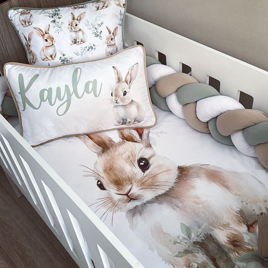 Cot Bedding - Stone Bunny Set 01