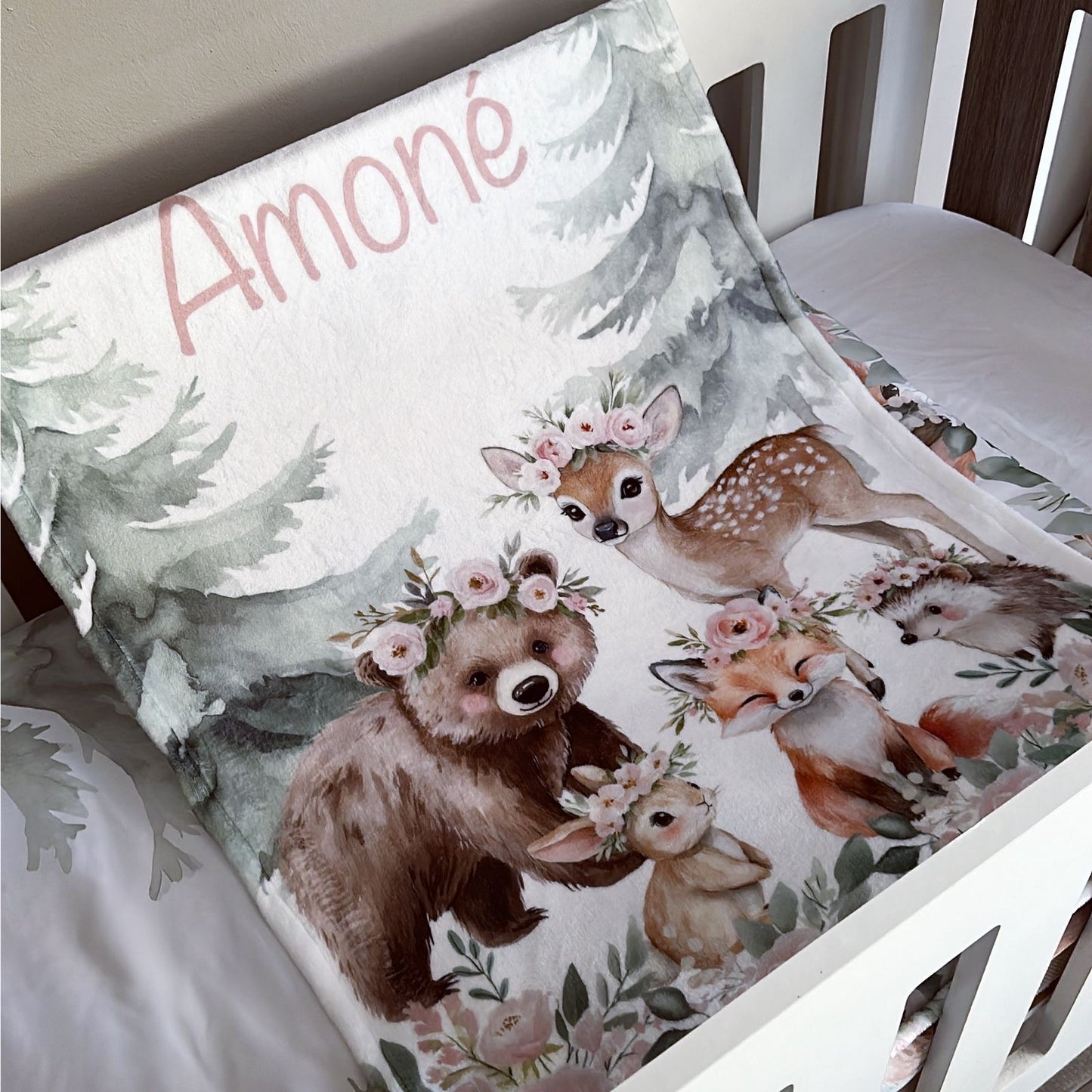 Cot Bedding - Pink Woodlands Set 11