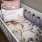 Crib with cow-themed bedding and decorative pillows in a nursery setting. | All Nursery Sets | Baby Bedding Sets South Africa | Soft Spot Kids | South Africa
