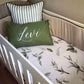 Cot Bedding - Olive Green Leaf Set 01