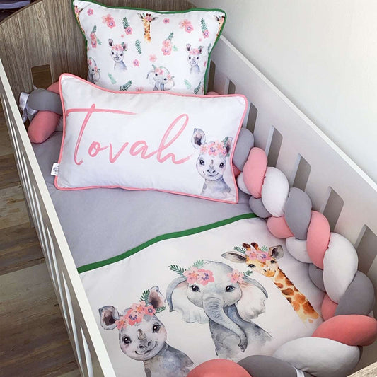 Cot Bedding - Coral Safari Set 02