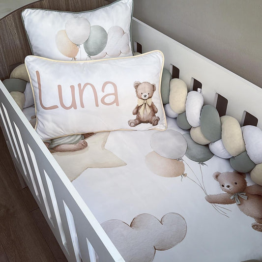 Cot Bedding - Sage Bear Set 02