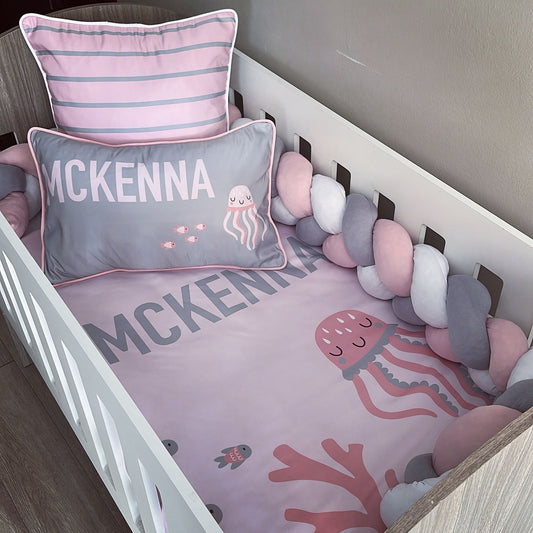 Cot Bedding - Pink Ocean Set 04