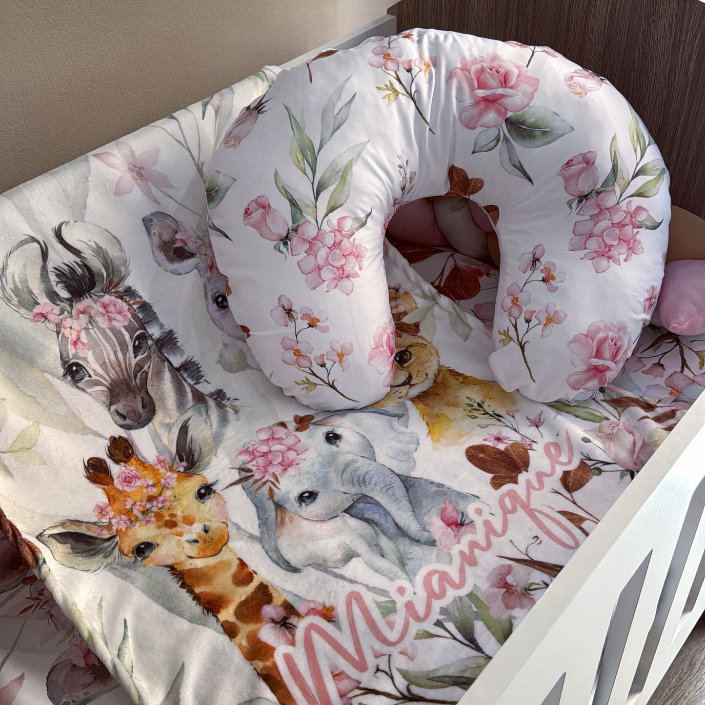 Cot Bedding - Pink Safari Set 43