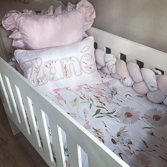 Cot Bedding - Dusty Pink Flower Set 02