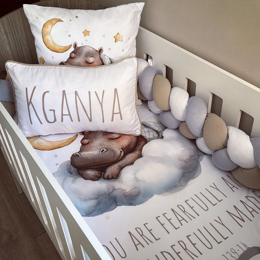 Cot Bedding - Sleeping Hippo Set 01