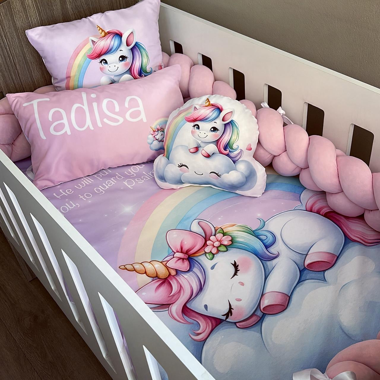 Cot Bedding - Pink Unicorn Set 01