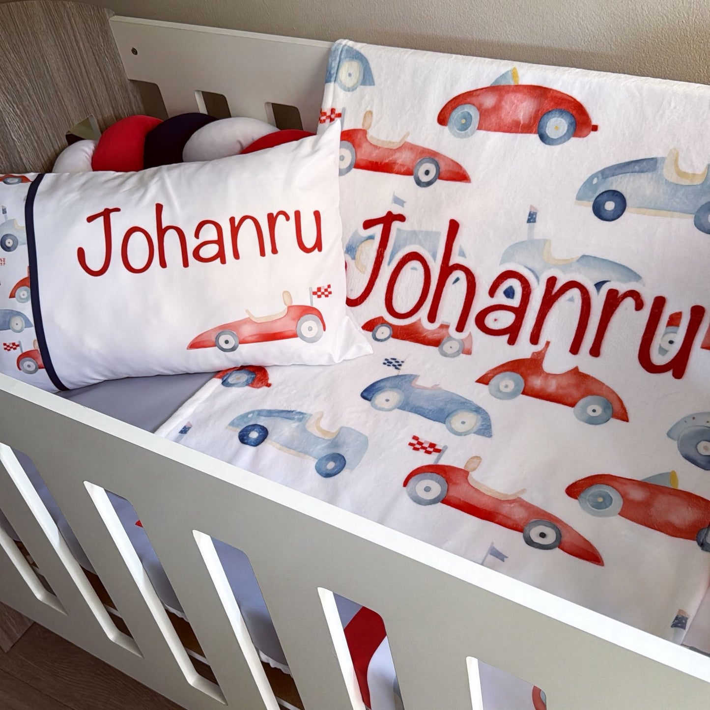 Cot Bedding - Red Car set 01