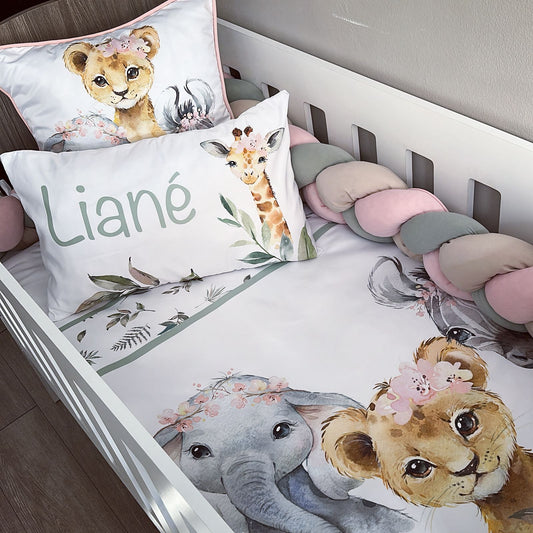 Cot Bedding - Pink Safari Set 42