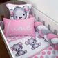 Cot Bedding - Pink Bear Set 02