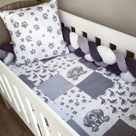 Cot Bedding - Grey Dog Set 01