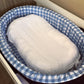 Cot Bedding - Blue Check Set 01