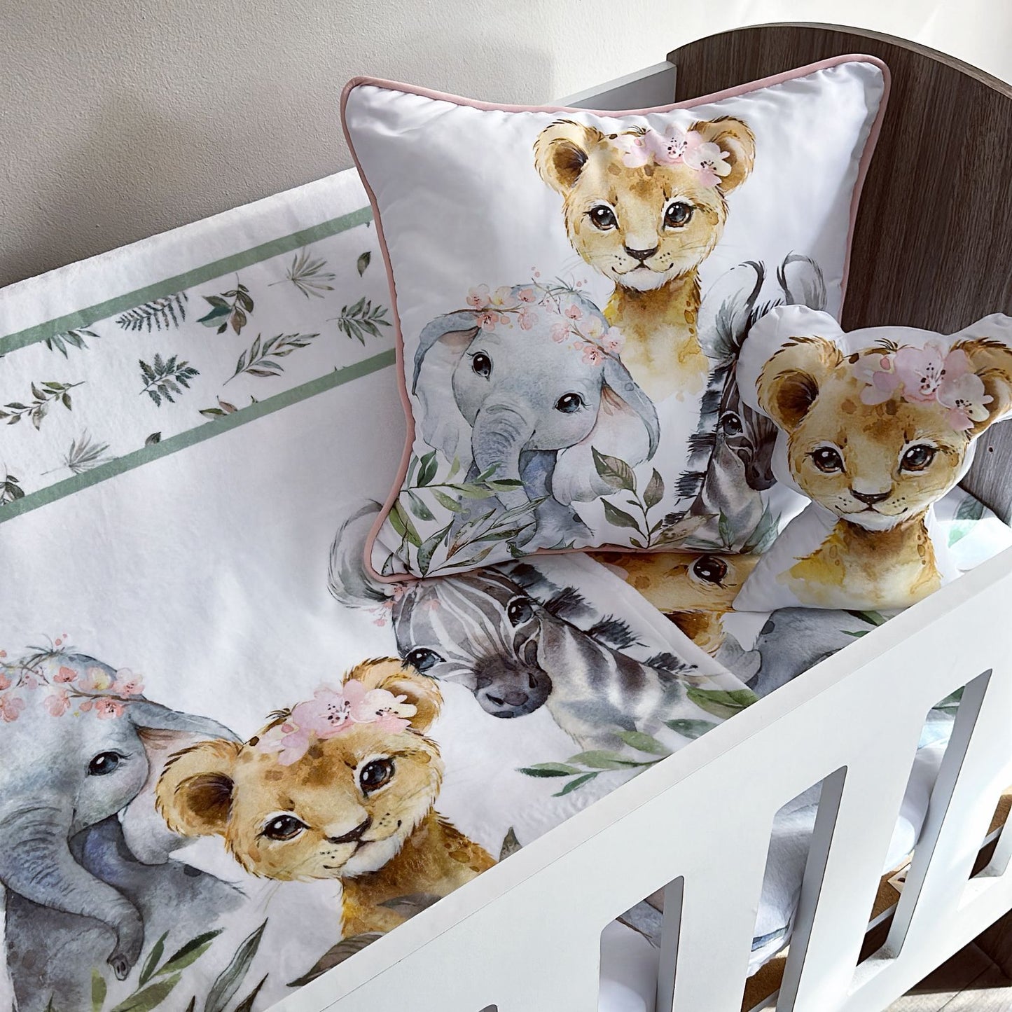 Cot Bedding - Pink Safari Set 42