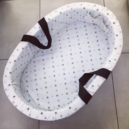 Carry Cot - Grey Stars 01