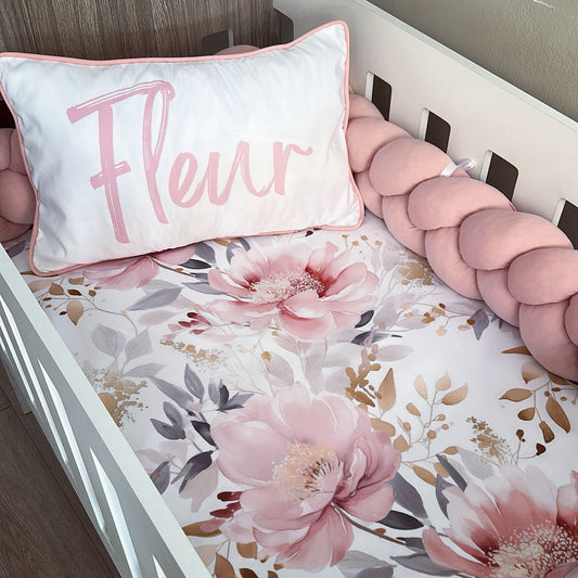 Cot Bedding - Pink Flower Set 11