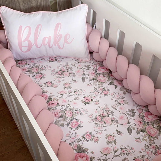 Cot Bedding - Pink Floral Set 03