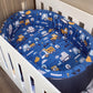 Cot Bedding - Dark Blue Construction Set 01