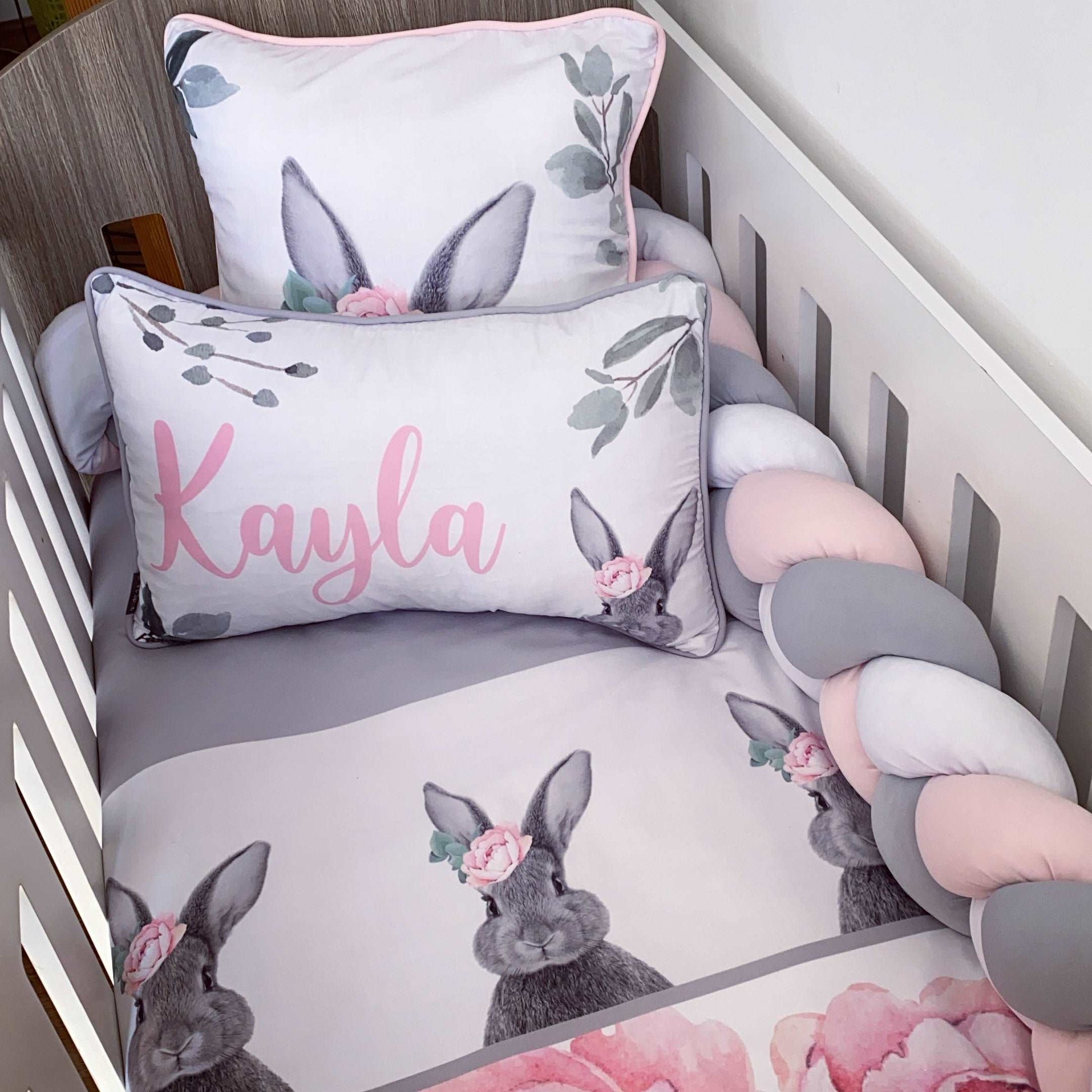 Cot Bedding - Pink Bunny Set 08