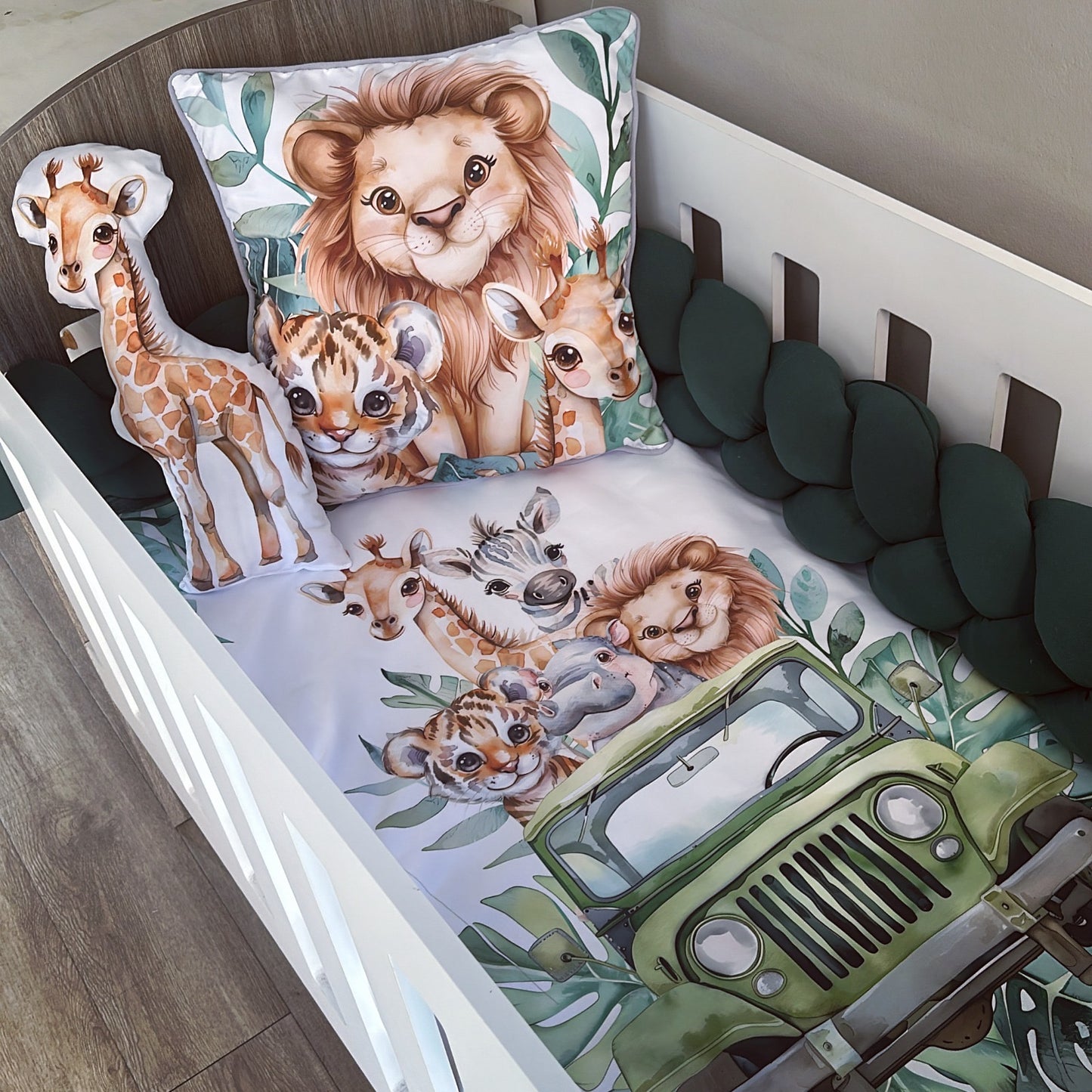 Cot Bedding - Green Safari Set 11