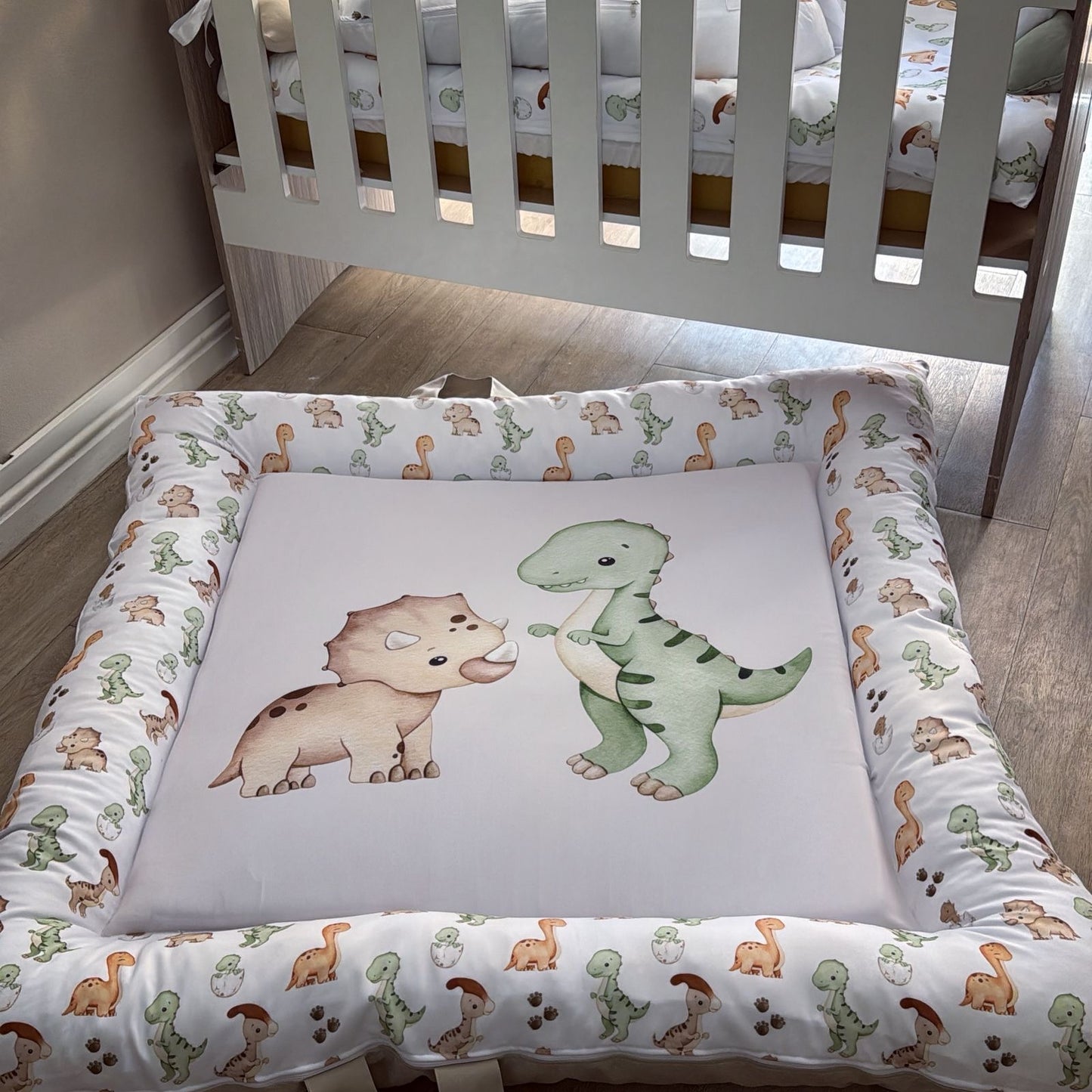 Cot Bedding - Sage Dinosaur Set 01