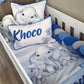 Cot Bedding - Blue Elephant Set 06