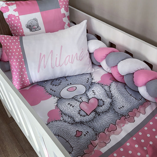 Cot Bedding - Pink Tatty Teddy Set 07