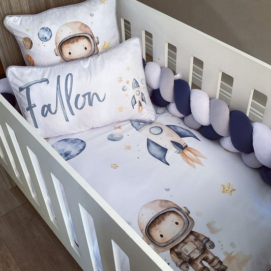 Cot Bedding - Blue Space Set 02